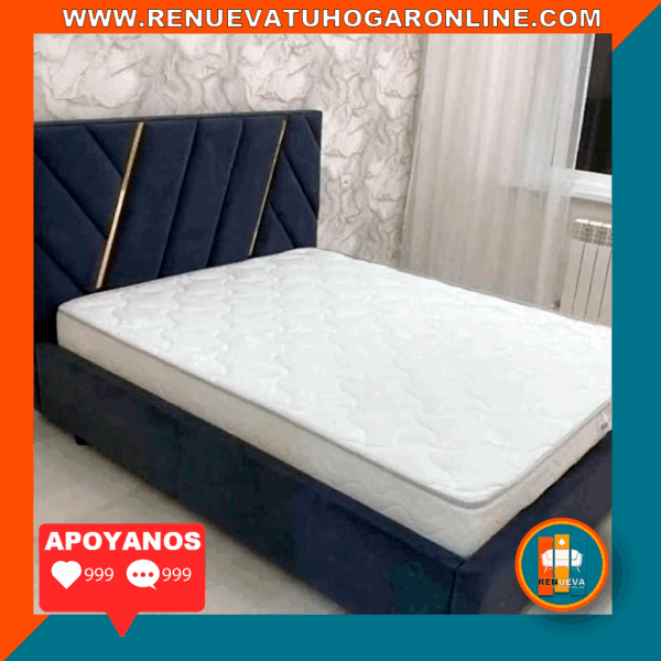 🛏️ Base cama y Espaldar con Espejo/Vidrio – Alta Gama