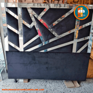 🛏️ Base cama y Espaldar con Espejo/Vidrio – Alta Gama