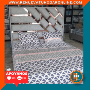 🛏️ Base cama y Espaldar con Espejo/Vidrio – Alta Gama