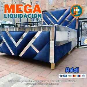 🛏️ Base cama y Espaldar con Espejo/Vidrio – Alta Gama