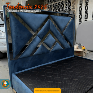 🛏️ Base cama y Espaldar con Espejo/Vidrio – Alta Gama