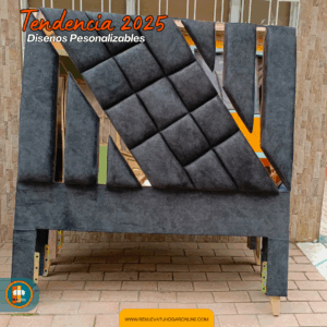 🛏️ Base cama y Espaldar con Espejo/Vidrio – Alta Gama