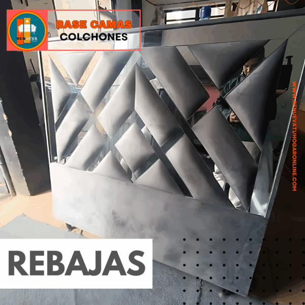 🛏️ Base cama y Espaldar con Espejo/Vidrio – Alta Gama