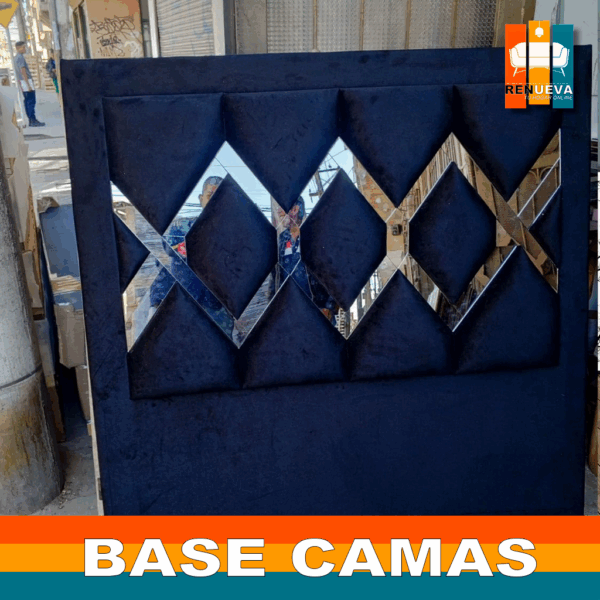 🛏️ Base cama y Espaldar con Espejo/Vidrio – Alta Gama