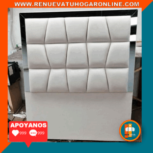 🛏️ Base cama y Espaldar con Espejo/Vidrio – Alta Gama
