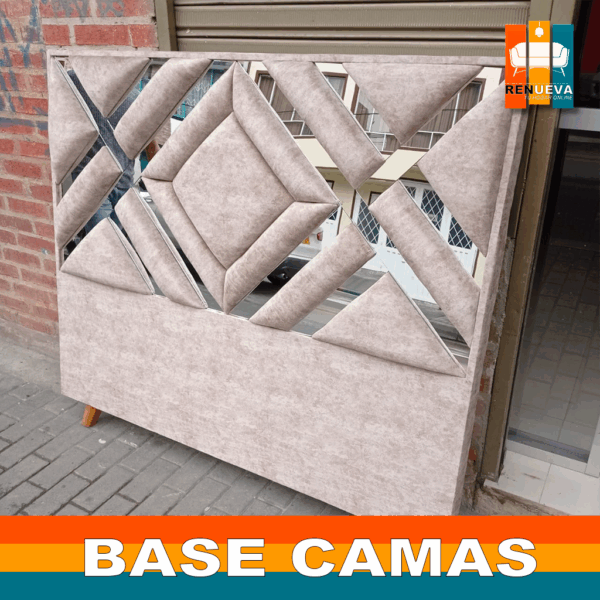 🛏️ Base cama y Espaldar con Espejo/Vidrio – Alta Gama