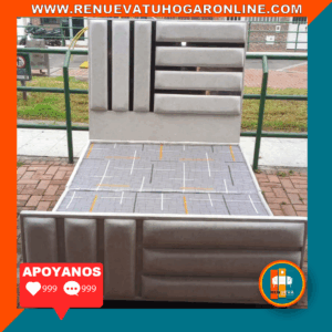 🛏️ Base cama y Espaldar con Espejo/Vidrio – Alta Gama