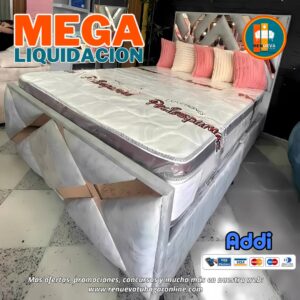 🛏️ Base cama y Espaldar con Espejo/Vidrio – Alta Gama