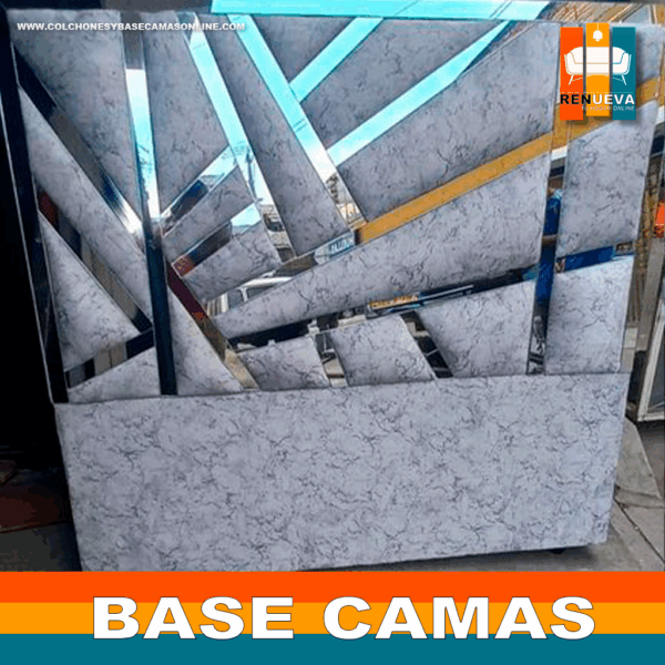 🛏️ Base cama y Espaldar con Espejo/Vidrio – Alta Gama