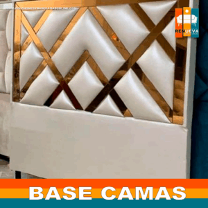 🛏️ Base cama y Espaldar con Espejo/Vidrio – Alta Gama