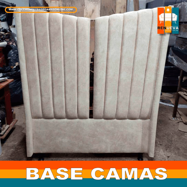 🛏️ Base cama y Espaldar con Espejo/Vidrio – Alta Gama