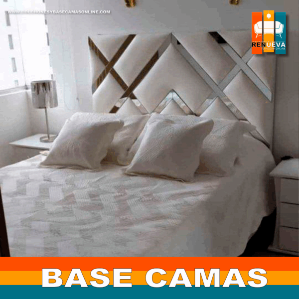 🛏️ Base cama y Espaldar con Espejo/Vidrio – Alta Gama