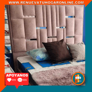 🛏️ Base cama y Espaldar con Espejo/Vidrio – Alta Gama