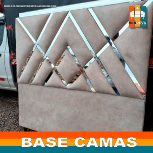 🛏️ Base cama y Espaldar con Espejo/Vidrio – Alta Gama