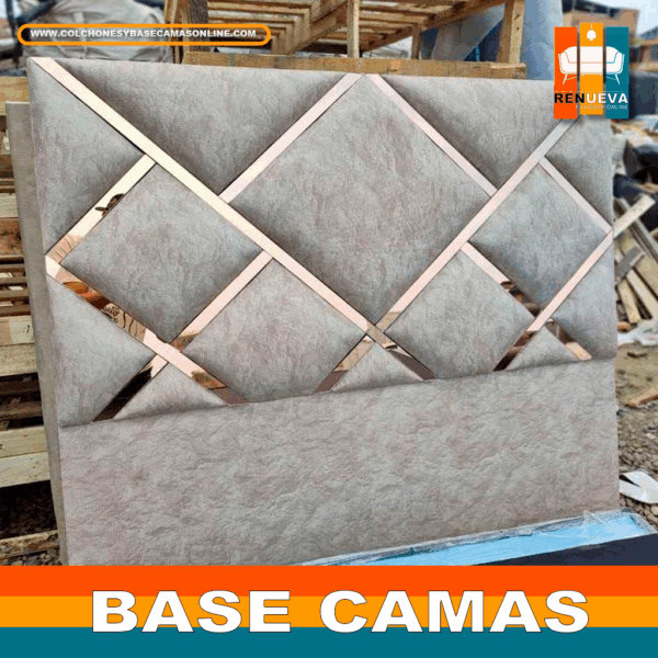 🛏️ Base cama y Espaldar con Espejo/Vidrio – Alta Gama