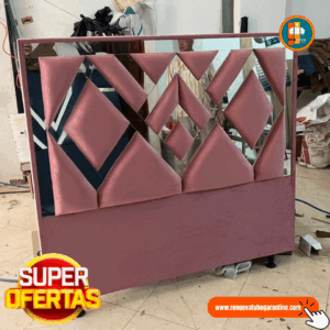 🛏️ Base cama y Espaldar con Espejo/Vidrio – Alta Gama