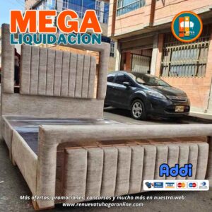 🛏️ Base cama y Espaldar con Espejo/Vidrio – Alta Gama