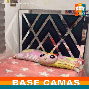 🛏️ Base cama y Espaldar con Espejo/Vidrio – Alta Gama