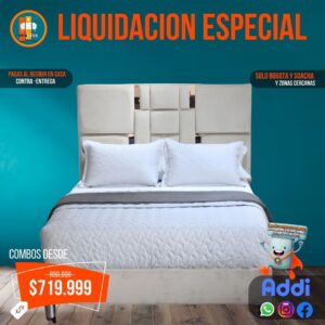Base Cama con Espejo / Vidrio 140×190 (Doble) Personalizable