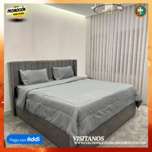 COMBO BÁSICO EN REMATE – Base Dividida + Espaldar + Colchón Semi Ortopédico 25 cm | Medida 140×190 (Doble)