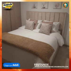 COMBO BÁSICO EN REMATE – Base Dividida + Espaldar + Colchón Semi Ortopédico 25 cm | Medida 140×190 (Doble)