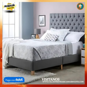COMBO BÁSICO EN REMATE – Base Dividida + Espaldar + Colchón Semi Ortopédico 25 cm | Medida 140×190 (Doble)