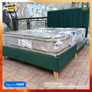 COMBO BÁSICO EN REMATE – Base Dividida + Espaldar + Colchón Semi Ortopédico 25 cm | Medida 140x190 (Doble)