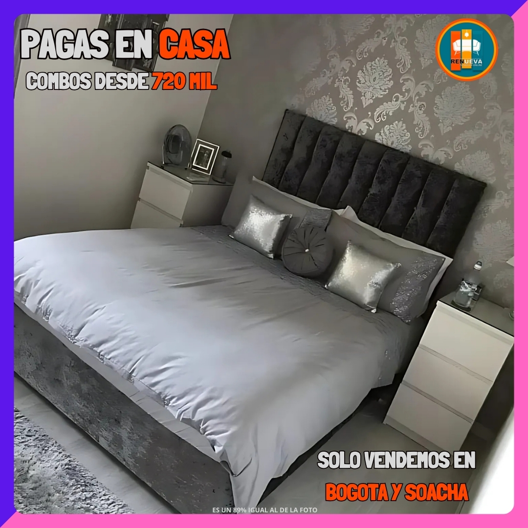 BASE CAMA PERSONALIZABLE – Base Dividida + Espaldar | Medida 140x190 (Doble)