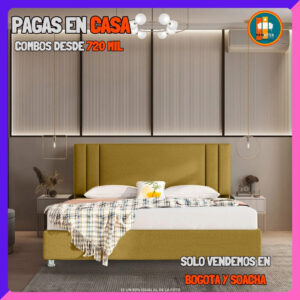 BASE CAMA PERSONALIZABLE – Base Dividida + Espaldar | Medida 140x190 (Doble)