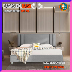 COMBO BÁSICO EN REMATE – Base Dividida + Espaldar + Colchón Semi Ortopédico 25 cm | Medida 140x190 (Doble)