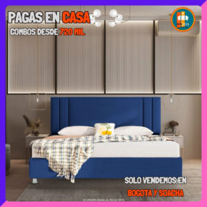 BASE CAMA PERSONALIZABLE – Base Dividida + Espaldar | Medida 140x190 (Doble)