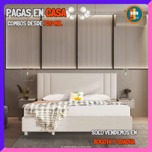 BASE CAMA PERSONALIZABLE – Base Dividida + Espaldar | Medida 140x190 (Doble)