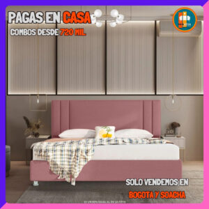 BASE CAMA PERSONALIZABLE – Base Dividida + Espaldar | Medida 140x190 (Doble)