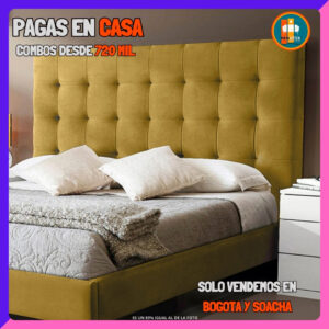 BASE CAMA PERSONALIZABLE – Base Dividida + Espaldar | Medida 140x190 (Doble)