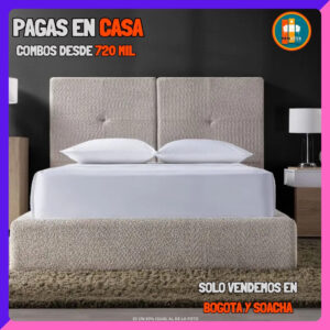 BASE CAMA PERSONALIZABLE – Base Dividida + Espaldar | Medida 140x190 (Doble)