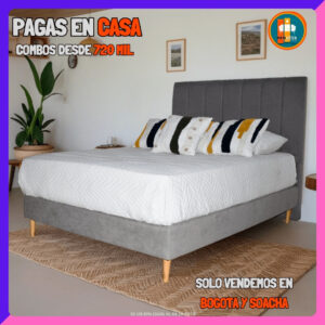BASE CAMA PERSONALIZABLE – Base Dividida + Espaldar | Medida 140x190 (Doble)
