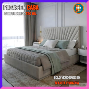 BASE CAMA PERSONALIZABLE – Base Dividida + Espaldar | Medida 140x190 (Doble)