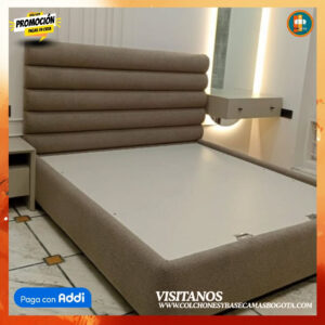 COMBO BÁSICO EN REMATE – Base Dividida + Espaldar + Colchón Semi Ortopédico 25 cm | Medida 140x190 (Doble)