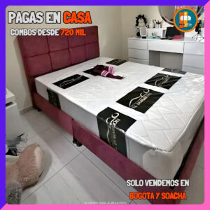 BASE CAMA PERSONALIZABLE – Base Dividida + Espaldar | Medida 140x190 (Doble)