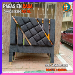 Base Cama con Espejo / Vidrio 140×190 (Doble) Personalizable