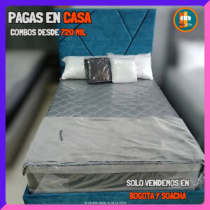 BASE CAMA PERSONALIZABLE – Base Dividida + Espaldar | Medida 140x190 (Doble)