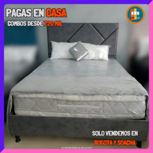 BASE CAMA PERSONALIZABLE – Base Dividida + Espaldar | Medida 140x190 (Doble)