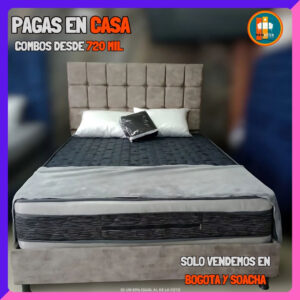 BASE CAMA PERSONALIZABLE – Base Dividida + Espaldar | Medida 140x190 (Doble)