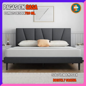 BASE CAMA PERSONALIZABLE – Base Dividida + Espaldar | Medida 140x190 (Doble)