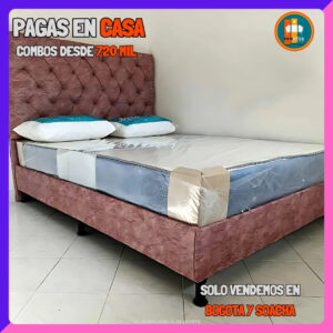 BASE CAMA PERSONALIZABLE – Base Dividida + Espaldar | Medida 140x190 (Doble)