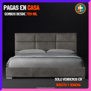 BASE CAMA PERSONALIZABLE – Base Dividida + Espaldar | Medida 140x190 (Doble)