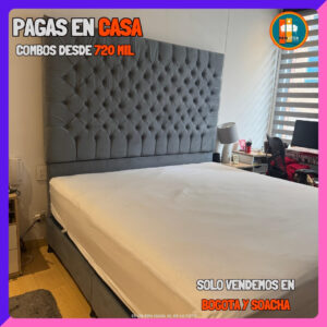 BASE CAMA PERSONALIZABLE – Base Dividida + Espaldar | Medida 140x190 (Doble)