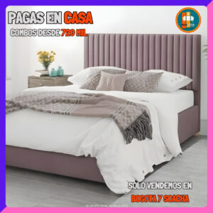 BASE CAMA PERSONALIZABLE – Base Dividida + Espaldar | Medida 140x190 (Doble)