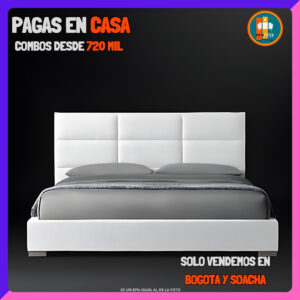 BASE CAMA PERSONALIZABLE – Base Dividida + Espaldar | Medida 140x190 (Doble)