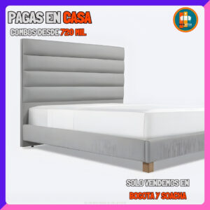 BASE CAMA PERSONALIZABLE – Base Dividida + Espaldar | Medida 140x190 (Doble)